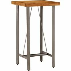 Vente flash 🎁 VidaXL Table De Bar Teck Recyclé Massif 60x60x107 Cm - Brun ❤️ -Table haute Boutique 10259909 2