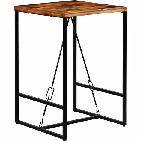 Meilleure vente 🎉 Ensemble De Bar Bois Massif De Récupération Et Cuir De Chèvre 3 Pcs VidaXL ⭐ 6 Meilleure vente 🎉 Ensemble De Bar Bois Massif De Récupération Et Cuir De Chèvre 3 Pcs VidaXL ⭐ – Image 4