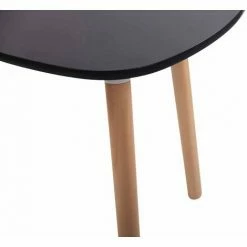 Meilleur prix 🤩 DéCOSHOP26 Table De Cuisine Table D'appoint En Bois Couleur Noir Hauteur 75 Cm Ø 80 Cm - Noir 👍 -Table haute Boutique 10369336 3