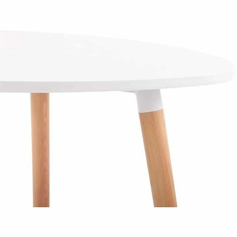 Nouveau 🥰 DéCOSHOP26 Table De Cuisine Table D'appoint En Bois Couleur Blanc Hauteur 75 Cm Ø 80 Cm - Blante 👏 6 Nouveau 🥰 DéCOSHOP26 Table De Cuisine Table D'appoint En Bois Couleur Blanc Hauteur 75 Cm Ø 80 Cm - Blante 👏 – Image 4