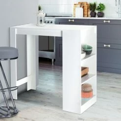 Les meilleures critiques de 👏 IDMARKET Table De Bar BARTH 2 à 4 Personnes Bois Blanc Plateau Blanc - Blanc 😍