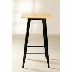 Bon marché 🤩 Table Haute Carrée En Bois Et Acier (60x60 Cm) LIX SKLUM Bois De Pin - Acier Bois Naturel - Noir Bois Naturel 😍 -Table haute Boutique 12938942 3