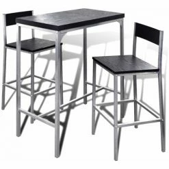 Tout neuf 😉 VidaXL Ensemble De Bar à Petit-déjeuner - Noir 🛒