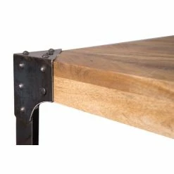 Top 10 ✨ MILIBOO Table Haute Industrielle Carrée En Manguier Massif Et Métal MADISON - Bois Clair / Noir 👏 -Table haute Boutique 13205143 3