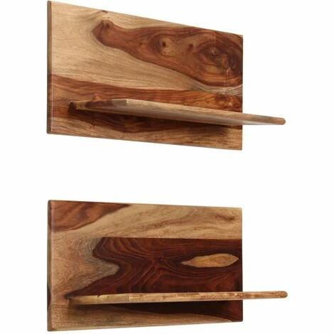 Vente flash 🤩 Etagères Murales 2 Pcs Bois De Sesham Massif 58x26x20 Cm VidaXL ✔️ 4 Vente flash 🤩 Etagères Murales 2 Pcs Bois De Sesham Massif 58x26x20 Cm VidaXL ✔️ – Image 2