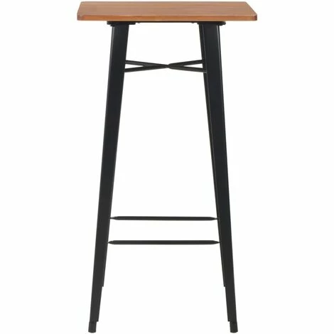 Vente flash 😀 VidaXL Mobilier De Bar 3 Pcs Acier Noir Et Marron - Noir 🧨 5 Vente flash 😀 VidaXL Mobilier De Bar 3 Pcs Acier Noir Et Marron - Noir 🧨 – Image 3