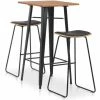 Remise 💯 VidaXL Mobilier De Bar 3 Pcs Acier Noir - Noir 🔥 -Table haute Boutique 13454017 1