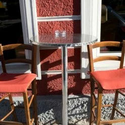 Coupon 🌟 WILTEC Table Bistro Haute De Bar Aluminium Pliable Réglage En Hauteur 74/114cm Ø60cm Meuble Terrasse Salon 😍 -Table haute Boutique 13875324 2