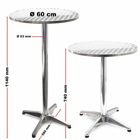 Promo 👏 WILTEC Table Bistro Haute De Bar Aluminium Pliable Réglage En Hauteur 74/114cm Ø60cm Meuble Terrasse Salon 🔥 7 Promo 👏 WILTEC Table Bistro Haute De Bar Aluminium Pliable Réglage En Hauteur 74/114cm Ø60cm Meuble Terrasse Salon 🔥 – Image 5