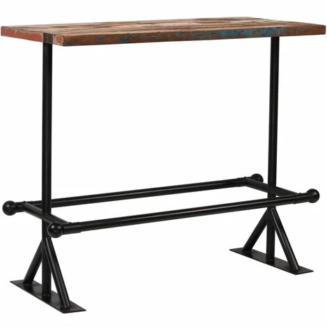 Le moins cher 🔔 VIDAXL Table De Bar Bois Massif Recyclé Multicolore 120 X 60 X 107 Cm - Meubles/Tables/Tables De Salle à Manger Et De Cuisine - Brun - Brun 🔥 3 Le moins cher 🔔 VIDAXL Table De Bar Bois Massif Recyclé Multicolore 120 X 60 X 107 Cm - Meubles/Tables/Tables De Salle à Manger Et De Cuisine - Brun - Brun 🔥