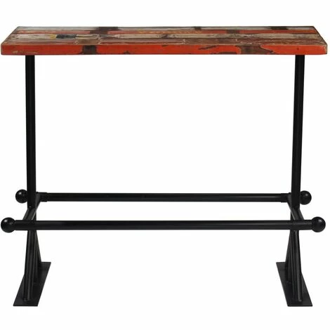 Le moins cher 🔔 VIDAXL Table De Bar Bois Massif Recyclé Multicolore 120 X 60 X 107 Cm - Meubles/Tables/Tables De Salle à Manger Et De Cuisine - Brun - Brun 🔥 4 Le moins cher 🔔 VIDAXL Table De Bar Bois Massif Recyclé Multicolore 120 X 60 X 107 Cm - Meubles/Tables/Tables De Salle à Manger Et De Cuisine - Brun - Brun 🔥 – Image 2
