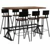 Grosses soldes 👍 VIDAXL Mobilier De Bar 7 Pcs Bois De Récupération Massif - Brun - Ensembles De Meubles De Cuisine Et De Salle à Manger - Brun - Brun 🔔 -Table haute Boutique 14077409 1