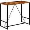 Remise 🧨 VIDAXL Table De Bar Bois Recyclé Solide 120 X 60 X 106 Cm - Brun - Meubles/Tables/Tables De Salle à Manger Et De Cuisine - Brun - Brun ⭐ -Table haute Boutique 14077869 1