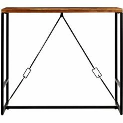 Remise 🧨 VIDAXL Table De Bar Bois Recyclé Solide 120 X 60 X 106 Cm - Brun - Meubles/Tables/Tables De Salle à Manger Et De Cuisine - Brun - Brun ⭐ -Table haute Boutique 14077869 3