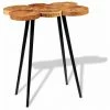 Vente flash 💯 HELLOSHOP26 Table Haute Mange Debout Bar Bistrot Bois D'acacia Massif 110 Cm - Bois ⌛