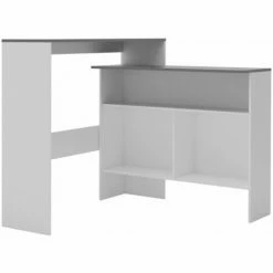Le moins cher 🎁 HELLOSHOP26 Table Haute Mange Debout Bar Bistrot Avec 2 Dessus De Table Blanc 130 Cm - Blanc 🤩 -Table haute Boutique 14120768 2
