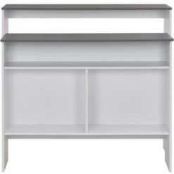 Le moins cher 🎁 HELLOSHOP26 Table Haute Mange Debout Bar Bistrot Avec 2 Dessus De Table Blanc 130 Cm - Blanc 🤩 -Table haute Boutique 14120768 5