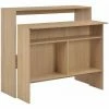 Grosses soldes ❤️ HELLOSHOP26 Table Haute Mange Debout Bar Bistrot Avec 2 Dessus De Table Chêne 130 Cm Marron - Beige ❤️ -Table haute Boutique 14120770 1