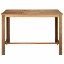 Promo 😍 HELLOSHOP26 Table Haute Mange Debout Bar Bistrot Bois D'acacia Solide 150 Cm - Bois 😀 -Table haute Boutique 14120773 2
