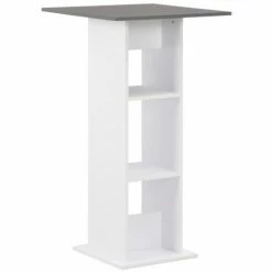 Promo 🧨 HELLOSHOP26 Table Haute Mange Debout Bar Bistrot Blanc 110 Cm - Blanc 😍