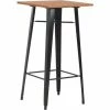Top 10 🔔 HELLOSHOP26 Table Haute Mange Debout Bar Bistrot Noir 108 Cm Pinède Et Acier - Noir 👍 -Table haute Boutique 14120803 1