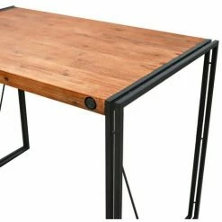 Bon marché 💯 MEUBLETMOI Table Haute De Bar 93cm - WORKSHOP - Bois 😉 -Table haute Boutique 14160269 3