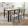 Meilleure vente 👏 PRICE FACTORY Table De Cuisine Et Salle à Manger + 4 Chaises LEEDS. Ensemble Repas Design Métal Et Bois. - Noir 😀 -Table haute Boutique 14343125 1