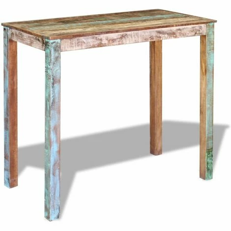De gros 🔥 HELLOSHOP26 Table Haute Mange Debout Bar Bistrot Bois Massif De Récupération 115 Cm - Bois 🌟 3 De gros 🔥 HELLOSHOP26 Table Haute Mange Debout Bar Bistrot Bois Massif De Récupération 115 Cm - Bois 🌟