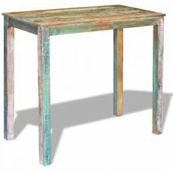 De gros 🔥 HELLOSHOP26 Table Haute Mange Debout Bar Bistrot Bois Massif De Récupération 115 Cm - Bois 🌟 11 De gros 🔥 HELLOSHOP26 Table Haute Mange Debout Bar Bistrot Bois Massif De Récupération 115 Cm - Bois 🌟 -Table haute Boutique 14601908 5