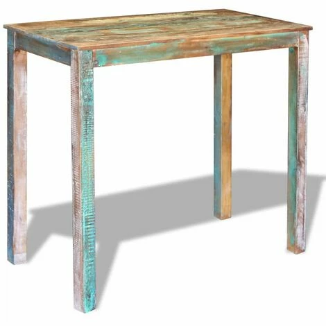 De gros 🔥 HELLOSHOP26 Table Haute Mange Debout Bar Bistrot Bois Massif De Récupération 115 Cm - Bois 🌟 7 De gros 🔥 HELLOSHOP26 Table Haute Mange Debout Bar Bistrot Bois Massif De Récupération 115 Cm - Bois 🌟 – Image 5