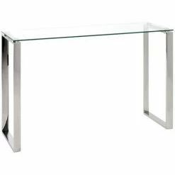 Budget 🔥 Table Haute En Verre Trempé Transparent - 120 X 40 X 78 Cm -PEGANE- ❤️