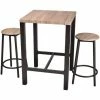 Vente flash 👍 URBAN LIVING Table Bar Avec Tabourets Indus Dock - 60 X 60 X 86 - Noir 🛒 -Table haute Boutique 15181448 1