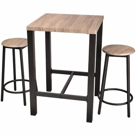 Vente flash 👍 URBAN LIVING Table Bar Avec Tabourets Indus Dock - 60 X 60 X 86 - Noir 🛒 3 Vente flash 👍 URBAN LIVING Table Bar Avec Tabourets Indus Dock - 60 X 60 X 86 - Noir 🛒