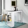 Meilleur prix ⌛ OOBEST Table Bar Avec Rangements, Panneaux De Particules Mélaminés, 115 X 50 X 103cm (LxPxA), Blanc + Noir ❤️ 1 Meilleur prix ⌛ OOBEST Table Bar Avec Rangements, Panneaux De Particules Mélaminés, 115 X 50 X 103cm (LxPxA), Blanc + Noir ❤️ -Table haute Boutique 15361947 1