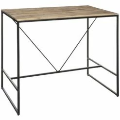 Bon marché ⭐ Table De Dîner / Bar En Bois D'acacia Et Fer - L.115 X L.70 X H.98 Cm -PEGANE- 🔥