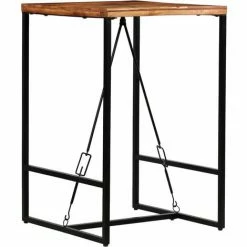 Coupon 🎁 HELLOSHOP26 Table Haute Mange Debout Bar Bistrot Bois Recyclé Solide 106 Cm - Bois ⌛ -Table haute Boutique 15517977 4