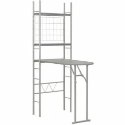 Top 10 👏 Ensemble à Dîner Pliant 3 Pcs Et Etagère De Rangement MDF Acier Gris VidaXL 💯 -Table haute Boutique 15729108 3