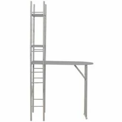 Top 10 👏 Ensemble à Dîner Pliant 3 Pcs Et Etagère De Rangement MDF Acier Gris VidaXL 💯 -Table haute Boutique 15729108 5