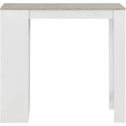 Meilleure vente ⭐ HELLOSHOP26 Table Haute Mange Debout Bar Bistrot Avec étagère Blanc 110 Cm - Blanc 😍 -Table haute Boutique 15753633 3
