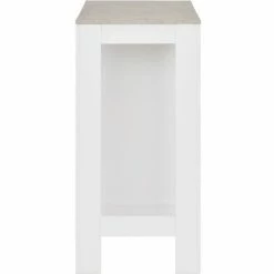 Meilleure vente ⭐ HELLOSHOP26 Table Haute Mange Debout Bar Bistrot Avec étagère Blanc 110 Cm - Blanc 😍 -Table haute Boutique 15753633 5
