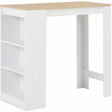 De gros 🤩 HELLOSHOP26 Table Haute Mange Debout Bar Bistrot Avec étagère Blanc 110 Cm - Blanc 🛒 3 De gros 🤩 HELLOSHOP26 Table Haute Mange Debout Bar Bistrot Avec étagère Blanc 110 Cm - Blanc 🛒
