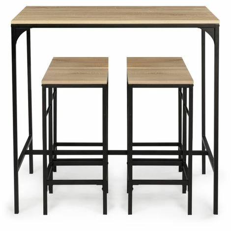 Meilleur prix 😉 IDMARKET Table Haute De Bar DETROIT Et 4 Tabourets Design Industriel - Naturel 🌟 5 Meilleur prix 😉 IDMARKET Table Haute De Bar DETROIT Et 4 Tabourets Design Industriel - Naturel 🌟 – Image 3