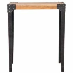 Vente flash 😉 MILIBOO Table Haute Industrielle Rectangulaire En Manguier Massif Et Métal MADISON - Bois Clair / Noir 🛒