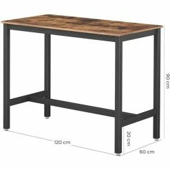 Meilleur prix 🔔 VASAGLE Table Haute De Bar, Table Polyvalente Avec Armature En Fer, Pour Boissons, Cocktails, Bar, Brasserie, Restaurant, Salon, Cuisine, Stable, Marron Rustique Par SONGMICS LBT91X - Marron Rustique ❤️ -Table haute Boutique 16794179 5