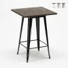 Sortie 🎉 AHD AMAZING HOME DESIGN Table Haute Pour Tabourets Tolix Industriel En Métal Acier Et Bois 60x60 Welded | Couleur: Noir 👏