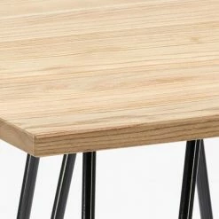 Budget 🔔 AHD AMAZING HOME DESIGN Table Haute Industrielle 60x60 Métal Acier Bois Bolt | Couleur: Beige 🔔 -Table haute Boutique 17341313 4