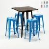 Top 10 ✨ AHD AMAZING HOME DESIGN Ensemble Little Italy Table Haute Et 4 Tabourets En Métal Tolix Style Industriel | Couleur: Bleu ✨