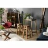 Acheter 😀 MACABANE NOLAN - Set De Bar Bois 1 Table 90x40cm Et 2 Tabourets Mahogany Belina - Esprit Brocante - Bois Naturel 🎁 -Table haute Boutique 17783973 1