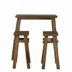 Acheter 😀 MACABANE NOLAN - Set De Bar Bois 1 Table 90x40cm Et 2 Tabourets Mahogany Belina - Esprit Brocante - Bois Naturel 🎁 10 Acheter 😀 MACABANE NOLAN - Set De Bar Bois 1 Table 90x40cm Et 2 Tabourets Mahogany Belina - Esprit Brocante - Bois Naturel 🎁 -Table haute Boutique 17783973 4