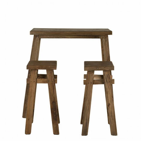 Acheter 😀 MACABANE NOLAN - Set De Bar Bois 1 Table 90x40cm Et 2 Tabourets Mahogany Belina - Esprit Brocante - Bois Naturel 🎁 6 Acheter 😀 MACABANE NOLAN - Set De Bar Bois 1 Table 90x40cm Et 2 Tabourets Mahogany Belina - Esprit Brocante - Bois Naturel 🎁 – Image 4